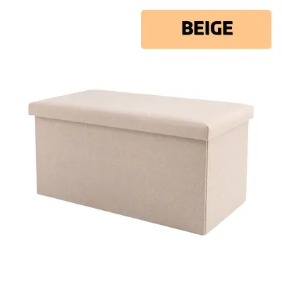 XL 76 x 38 x 38cm Collapsible Storage Stool Box Folding Ottoman Bench Seat Foldable Footrest Sofa Chair Home Organizer Bangku Simpanan 储物凳子盒