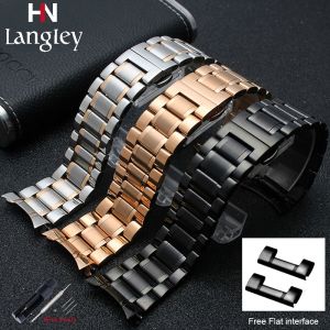 zhangeer Solid Full Stainless Steel Strap 12mm 13mm 14mm 16mm 17mm 18mm 19mm 20mm 21mm 22mm 23mm 24mm Metal Watch Band Link Bracelet Watchband Black Silver Rose Gold With Free Elbow