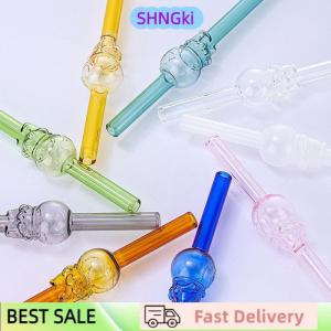 SHNGki 1Pcs Doraemon Glass Straw Transparent Color Cartoon Shaped Straw Environmental Protection And Heat Resistance