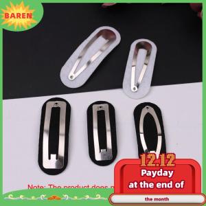 BAREN คลิปหนีบผมทรงรีแบบไม่ทอรูปวงรี100ชิ้นตัวคั่นสี่เหลี่ยมแผ่นผ้าสักหลาดสำหรับปักปิ่นปักผมทรงสี่เหลี่ยมผืนผ้า