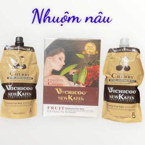 Kem nhuộm đen  nâu vichicoo New Kafen  cao cấp phủ bạc và không dính da đầu 500MLx2  [RẺ VÔ ĐỊCH]