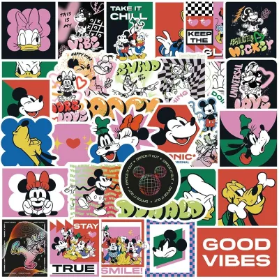 สติกเกอร์ มิกกี้เมาส์ ดิสนีย์ STICKER กันน้ำ ของแท้ DIY 50Pcs Disney Mickey