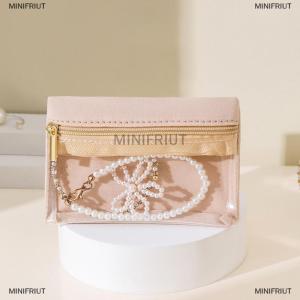 [COD] MINIFRIUT กล่องเครื่องประดับกำมะหยี่แบบพกพาต่างหูสร้อยคอแหวนเครื่องประดับเล็กๆกระเป๋าซิปกระเป๋ากันน้ำกันฝุ่นสำหรับเดินทาง
