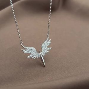 AE Angel Wings Necklace Hot Sale Womens Clavicle Chain Creative Wings Micro-Inlaid Pendant Accessory Angel Necklace