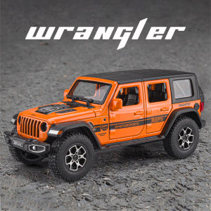 【RUM】1:32 Scale Jeep Wrangler Alloy Car Model Light & Sound Effect Diecast Car Toys for Boys Birthday Gift Kids Toys Car Collection