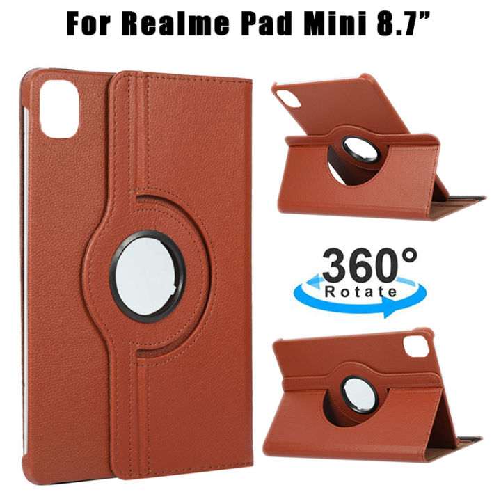 Realme Pad RealmePad Mini 2022 Tablet Case 360 Degree Rotating Stand  Light Leather Protective Flip Cover For Realme Pad Mini inch 2022