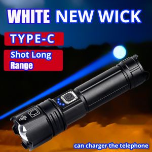 【Laser trắng】 Đèn pin công suất cao Đèn Báo nguy có thể sạc lại đèn pin chiến thuật đèn pin mạnh nhất 3000m Đèn Pin Sạc đèn pin có thể thu phóng 100000 Lumens Đèn pin chịu lực cao đèn Pin đèn pin quân sự siêu sáng cầm tay suluh