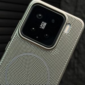 Luxury Metal Hollow Ventilate Hard Case for Xiaomi 17 15 14 Pro Max 15Pro 17ProMax Magne For Magsafe Wireless Carging Cover
