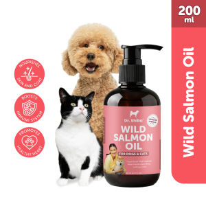 Dr Shiba Healthy Wild Premium Salmon Oil for Dogs & Cats | Promotes Healthy Heart | Boosts Immune System | Rich in Omega-3 EPA Fatty Acids & DHA | Natural source of vitality