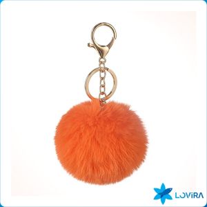 LoviRa Simple and versatile plush pendant for womens rabbit hair ball backpack cute student keychain