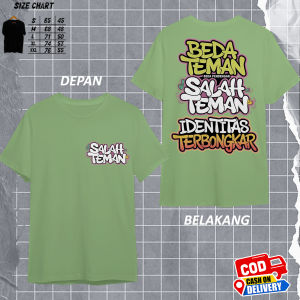 kaos distro  SALAH TEMAN - kaos pria dan wanita lengan pendek ukuran M.L.XL.XXL kerah bulat bahan katun 24s combed