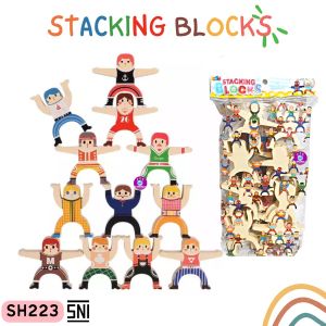 Mainan Edukasi Anak Susun Stacking Blocks Motif Orang Isi 8 pcs 16 pcs / Balancing Toys SH 223