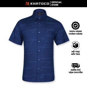 Sơ Mi  Tay Ngắn Màu Xanh Navy - Xanh Dương Form Tailor Fit Chống Nhăn Lai Ngang Áo Nam Khatoco