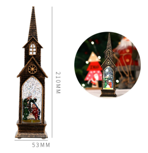 Christmas Pointy Church shape LED Light snowy effect 21cm height Christian theme design