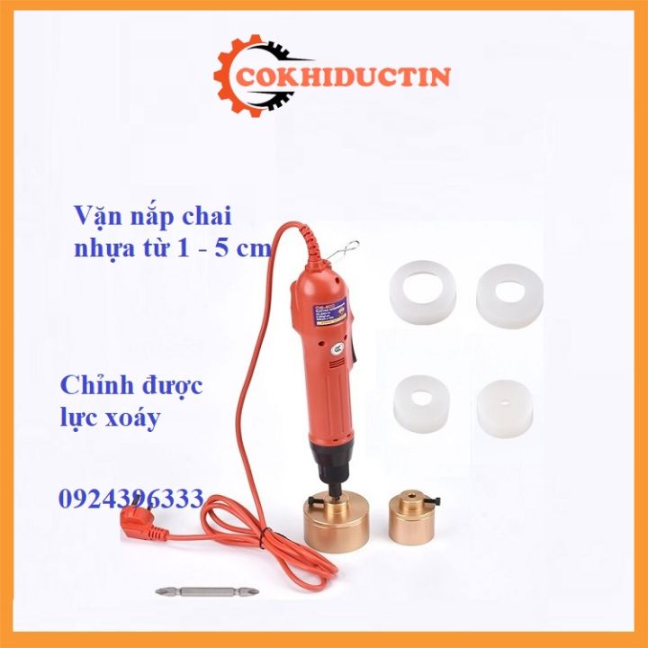 Máy xiết nắp chai lọ cầm tay OS600 Đức Tín xoáy các loại nắp nhựa và ...