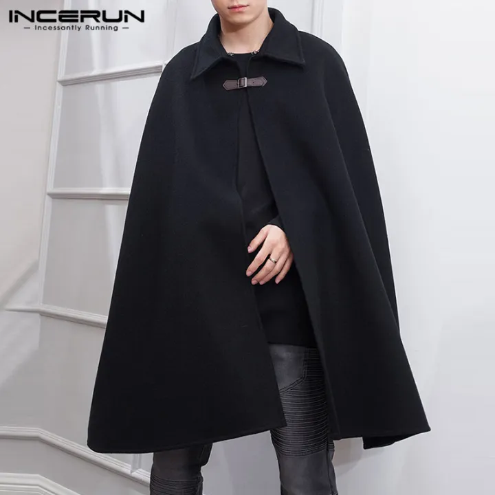 Perfectly Mens Gothic Punk Cape Cloak Poncho Jackets Overcoat Shirt Winter Warm INCERUN Lazada PH