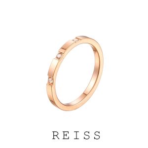 RAISS 18k Titanium Steel Ring Diamond Finger Ring Rose Gold Ring Accessories