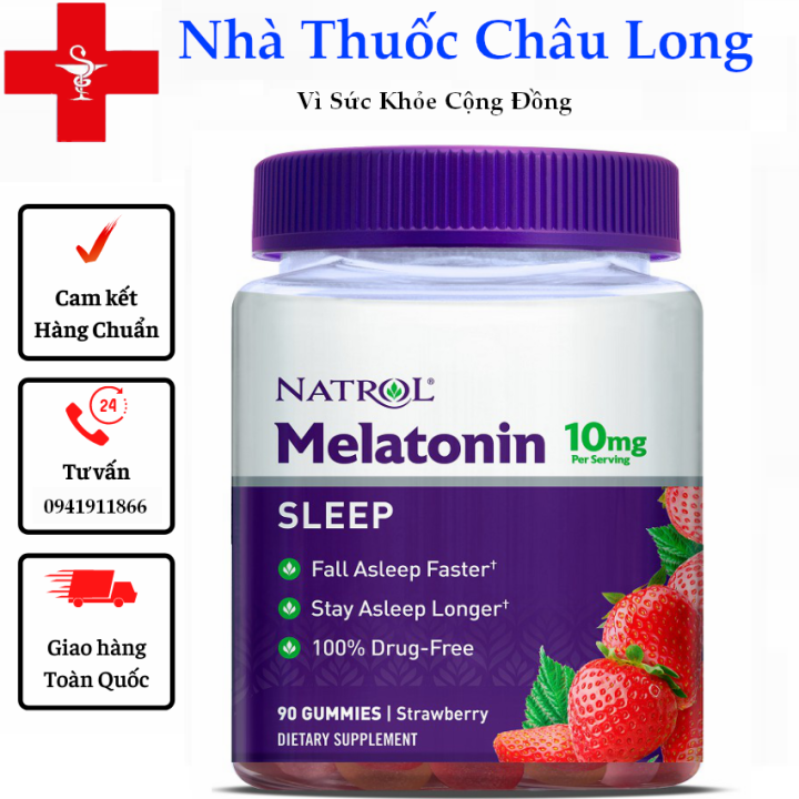 KẸO NGỦ SLEEP GUMMIES MELATONIN 10mg 90 viên nổi tiếng của Natrol-Mẫu mới