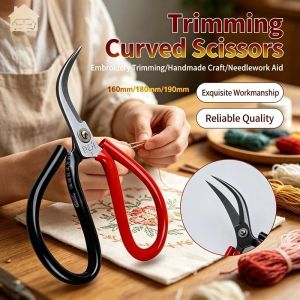 Curved Scissors Stainless Steel Tailor Scissors Cut Leather Fabric Scissors Long-Lasting Sharpness