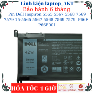 Pin dùng cho laptop Dell Inspiron 5565 5567 5568 7569 7579 15-5565 5567 5568 7569 7579  P66F  P66F001- Pin WDXOR-42Wh
