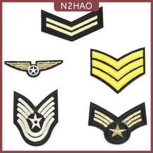 N2HAO  Bay Áo khoác huy hiệu vàng cánh móc vòng vá mini EAGLE tinh thần biểu tượng ngực vải sticker cho nam giới thí điểm phù hợp với DIY