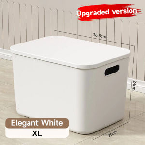 Keycool Foldable Storage Box Organizer With Cover Plastic Container Basket Cabinet Wardrobe Closet