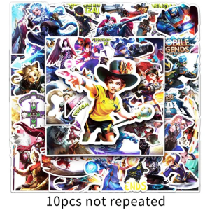 50pcs Game Mobile Legends Stickers For Refrigerator Car Helmet DIY Gift Box Bicycle Guitar Notebook Sticker