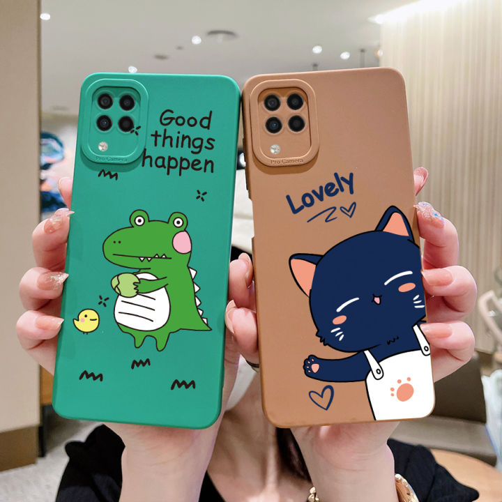 Cute Dinosaur Cover For Samsung Galaxy A12 Case Soft Square