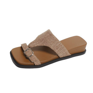 [Free Shipping] Thick-Soled Wedge-Toe Slippers For Women Summer Outdoor Wear 2026 New Style Comfortable To Wear With Dresses Sandals And Flip-Flops