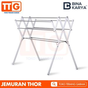 JEMBAJU PAKAIAN STAINLESS JUMBO MINIMALIS THOR - Hitam