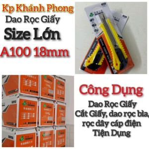 Dao Rọc Giấy size lớn A100 18mm. Lưỡi dao sắc bén.Bền bỉ nút gài chắc chắnan toàntiện dụng.