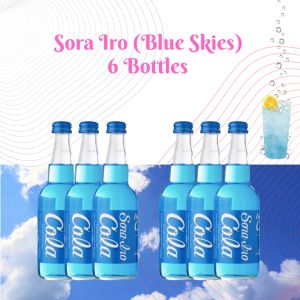 【Kirei】Saito Japanese Soft Drinks 1 Set (6 Bottles x 330ML) – Sora Iro / Hiroshima Cola / Gekiretsu Sparkling Water