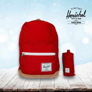 Original Herschel Bag Pop Quiz Bag Backpack 20L Laptop compartment NOW with FREE Pouch Red
