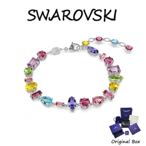 ♈Swarovski♈ 5656427 สร้อยข้อมือเงินแท้ 925 ประดับพลอยคริสตัลหลากสีผสมทรง Gema (แจกกล่องของขวัญบรรจุภัณฑ์ของแท้)