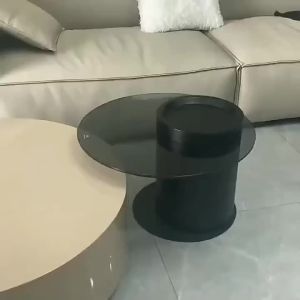 Coffee Table wIth Storage Nordic y Color Round Modern Simple Light Luxury Household Creative Glass Coffee Table Combination Living Room Small Apartment