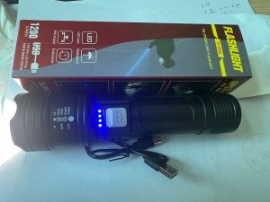 Outdoor Strong Light Telescopic Focusing Flashlight Rechargeable Work Super Bright Laser Flashlight