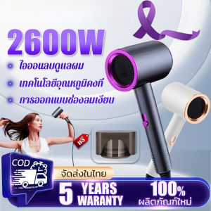 พร้อมส่ง เครื่องเป่าผม 2600Wเสริมไอออนลบแสงสีฟ้าบำรุงเส้นผม การดูแลเส้นผมด้วยอุณหภูมิคงที่ hair dryer ไดร์เป่าผมแห้ง 【รับประกัน 5 ปี】