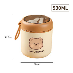 530ML Porridge Soup Cup 304 Stainless Steel Sealed Lunch Box with Spoon Portable Breakfast Cup Student Work Bento Box Oat Cereal Cup | Gaben Home