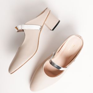 Zavatu Sepatu Bustong Wanita Hak Tahu 5cm Big Size Jumbo ZVT 306 Cream