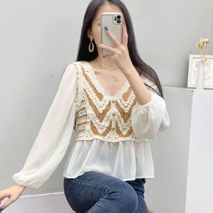 [Basica Moda] 65110 Atasan Top Baju Blouse Wanita Lumina Cotton Chiffon Import