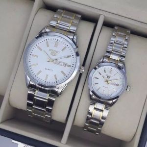 Jam Tangan Seiko Pasangan Bisa Satuan Tanggal Aktif Rantai Stainless Anti Air Free Batre Bakureh Watch