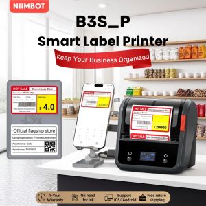 NIIMBOT B3S Pro Bluetooth Label Printer - 75mm Thermal Barcode & QR Code Sticker Maker for Retail Warehouse Receipt (20-75mm Paper Size)​