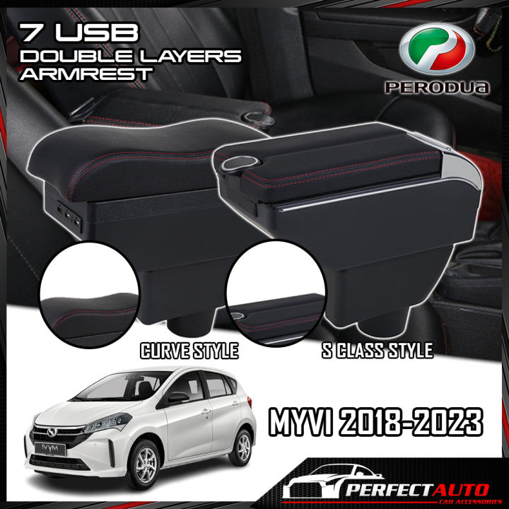 Perodua Myvi G3 Arm Rest Myvi New Armrest Seven Usb Double Layer Armrest Car armrest Center