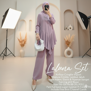 Set Gamis Crinkle Laluna Jumbo – Fashion Muslim Premium Nyaman & Elegan