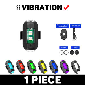 1 Pc Motorcycle Safety Light 7 Color Rechargeable Flashing Warning Light LED Drone Strobe Light Motorcycle Anti-Collision Lamp