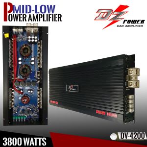 ⚡ตัวแรง⚡เพาเวอร์แอมป์รถยนต์ DZ POWER รุ่นDV-4200 คลาสAB4CH แอมป์ขับลำโพงเสียงกลาง แหลม ตัวแรง ราคาประหยัด กำลังขับ 3500วัตต์ เครื่องเสียงติดรถยนต
