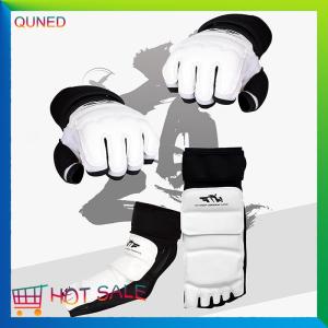 QUNED Taekwondo Leather Foot Gloves Sparring Karate Ankle Protector Guard Gear Boxing Martial Arts Foot Guard Sock Adult Kid