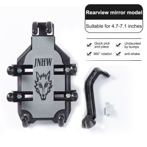 360° Rotation Motorcycle Phone Holder Handlebar Rearview Mirror Phone Bracket Motorbikes Bicycle Phone Holder for 4.7-7.1 inch
