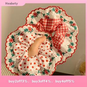 Heabety Beautiful Embroidered Large Scrunchies Elastic Hair Bands Hair Ties Women Sweet Hair Accessories Ponytail Holder Head Rope