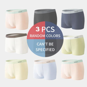 MiiOW 3Pcs Mens Lyocell Panties Underwears Men Underpants 5A Antibacterial Crotch Man Boxershorts Breathable Boxers Trunks Mens